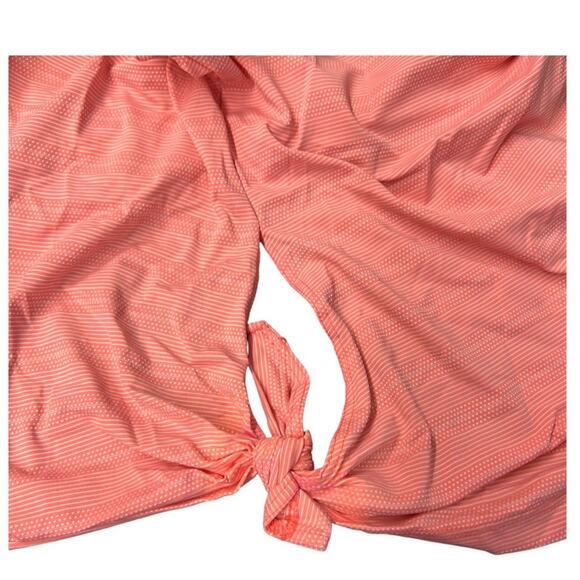Athleta Max Out Side Tie Pink Coral Athletic Striped Polka Dot  Top Small - Picture 3 of 8